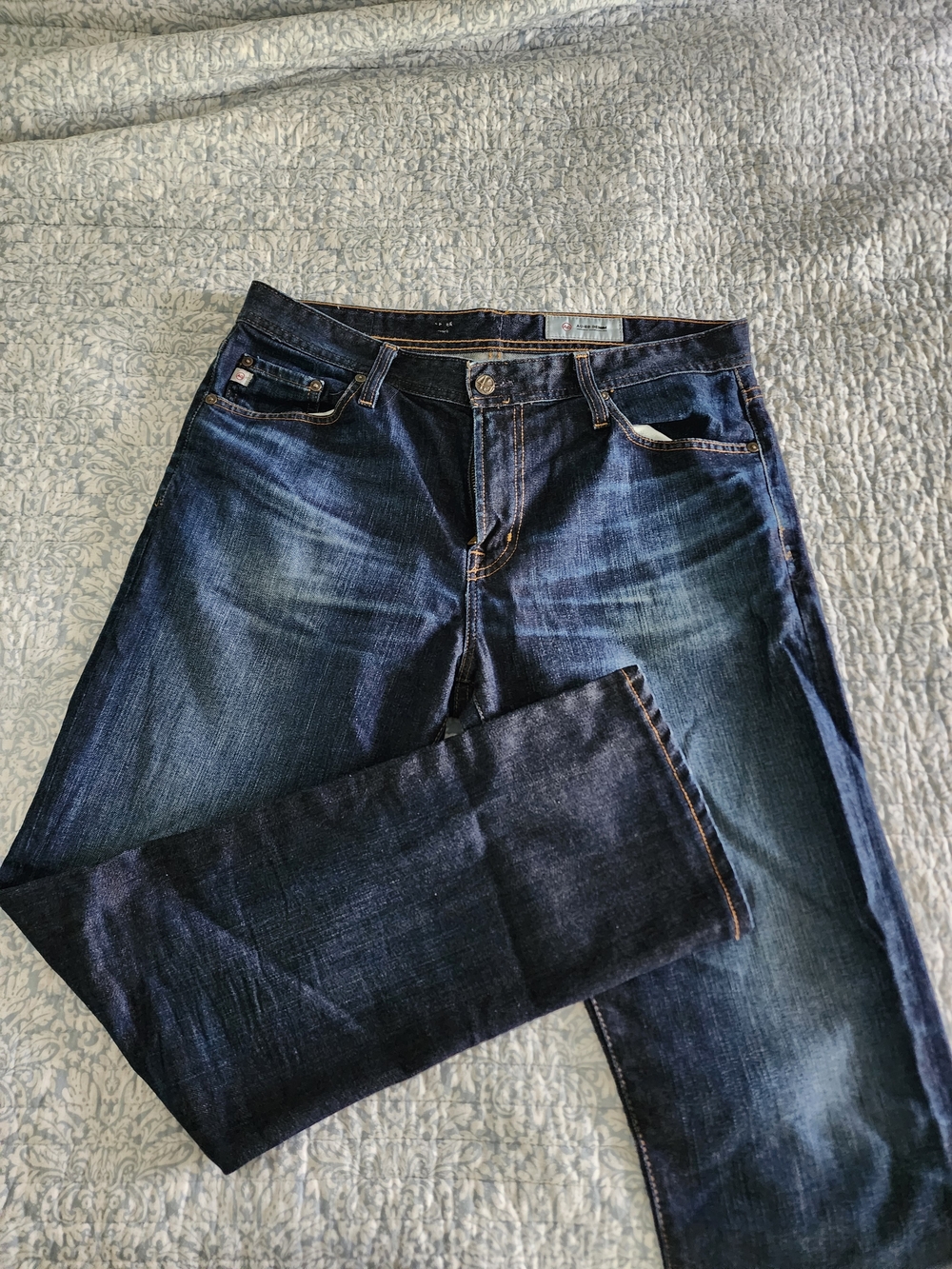 Ag Adriano Goldschmied Men's Indigo Washed Jeans - 34R